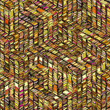 abstract striped cube pink orange yellow backdrop