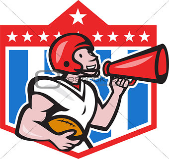 American Football Quarterback Bullhorn Cartoon