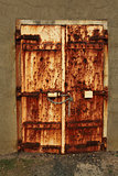 Rusty padlocked door