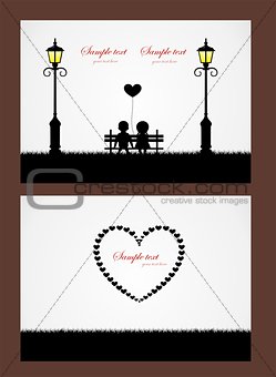 Vector wedding card or invitation with children