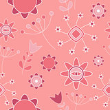 Abstract Cute Background  Flower Seamless Pattern Vector Illustr