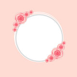 Cute Frame with Rose Flowers  Vector Illustration
