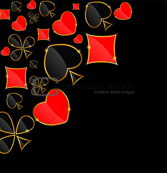 Abstract Background with Card Suits for Design. Vector Illustrat