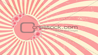 Strawberry, cream abstract hypnotic background with Rose Flowers