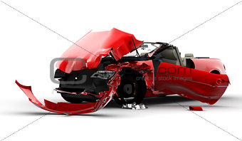 Red car accident