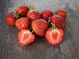 fresh organic strawberries from garden