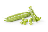 fresh organic young peas