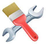 Paintbrush and spanner tools