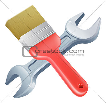 Paintbrush and spanner tools