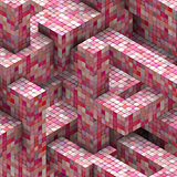 abstract mosaic cube pink red backdrop 