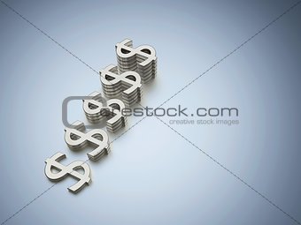 Solid Silver Dollar Sign Creating Steps