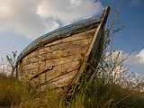 Old nautical vessel - abandoned on the dry land