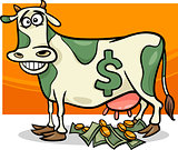 cash cow saying cartoon illustration