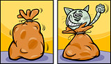 let the cat out of the bag cartoon