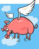 when pigs fly cartoon illustration
