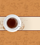 Coffee background and cup