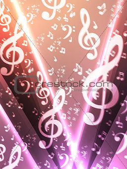 abstract music notes blurry background