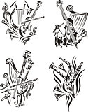 stylized music emblems - symphony