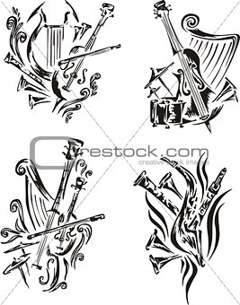 stylized music emblems - symphony
