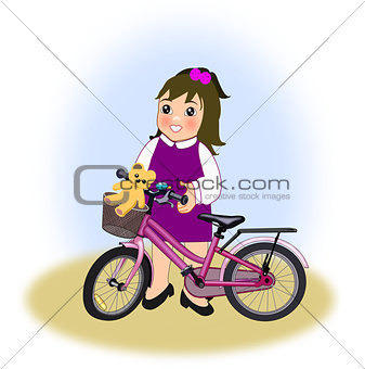 Little Girl with Bike