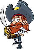 Cute cartoon pirate with a cutlass
