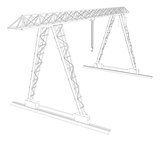 Gantry crane. Wire-frame. Vector