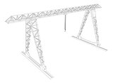 Gantry crane. Wire-frame. Vector