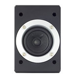 Speaker in a metal frame with bolts
