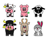 Farm animals vector illustration
