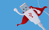 Flying super hero USB connector