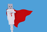 Posing super hero USB connector