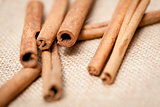 aromatic cinnamon sticks detail macro closeup 