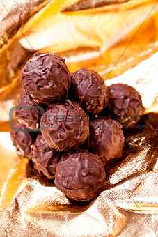 collection of different chocolate pralines truffels 