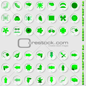 set of environmental icons, abstract vector illustration