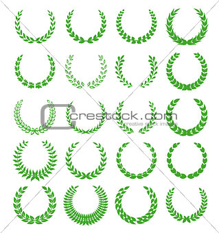 green laurel wreaths