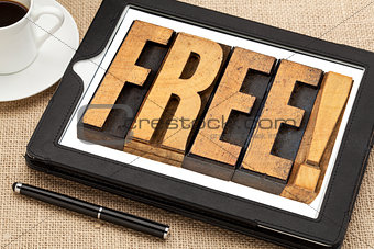 free word on digital tablet