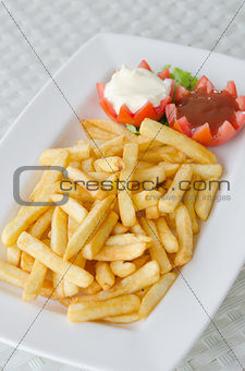 french fries on dish