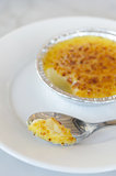 creme brulee with spoon