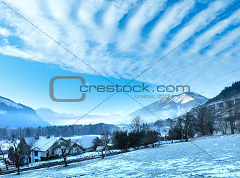 Winter mountain village (Austria).