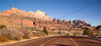 Two Lane Road Hoighway Travels Desert Southwest Utah Landscape 