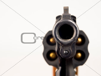 38 Snub Nose Revolver Weapon Gun Pointed at Viewer