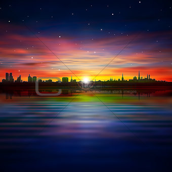 abstract background with silhouette of Tallinn
