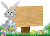 Bunny and Easter message sign