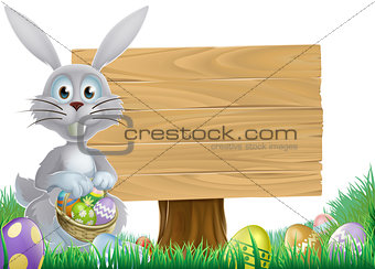 Bunny and Easter message sign