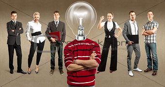 Business Team With Lamp Head