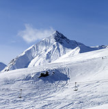 View on off piste ski slope