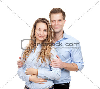 Young happy couple smiling