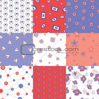Colorful vector seamless patterns