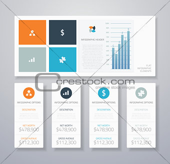 Minimal infographic flat business ui elements vector illustration