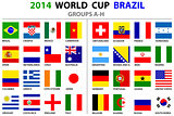 World Cup Brazil 2014 All Nations Vector Flags